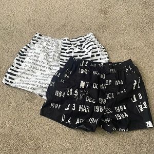 Lot of 2 NWOT Women’s Out of Print Pajama Boxer Shorts Size Large